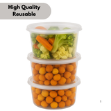 Genanvendelig gennemsigtig runde 500cc - 100 stykker