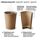 Kaffebægre brun to go 200ml - engangsbægre ekstra stærke