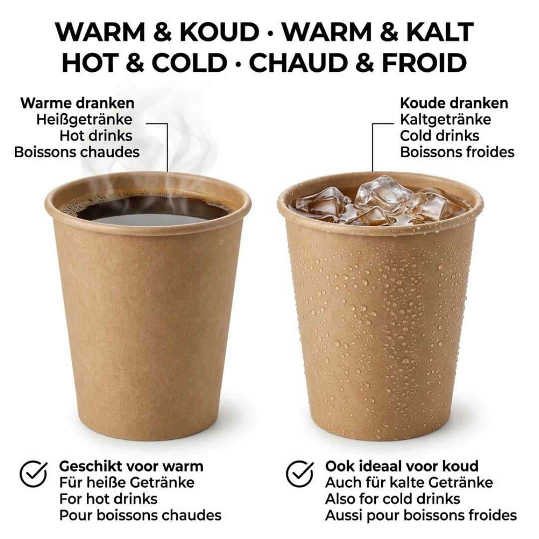 Kaffebægre brun to go 200ml - engangsbægre ekstra stærke