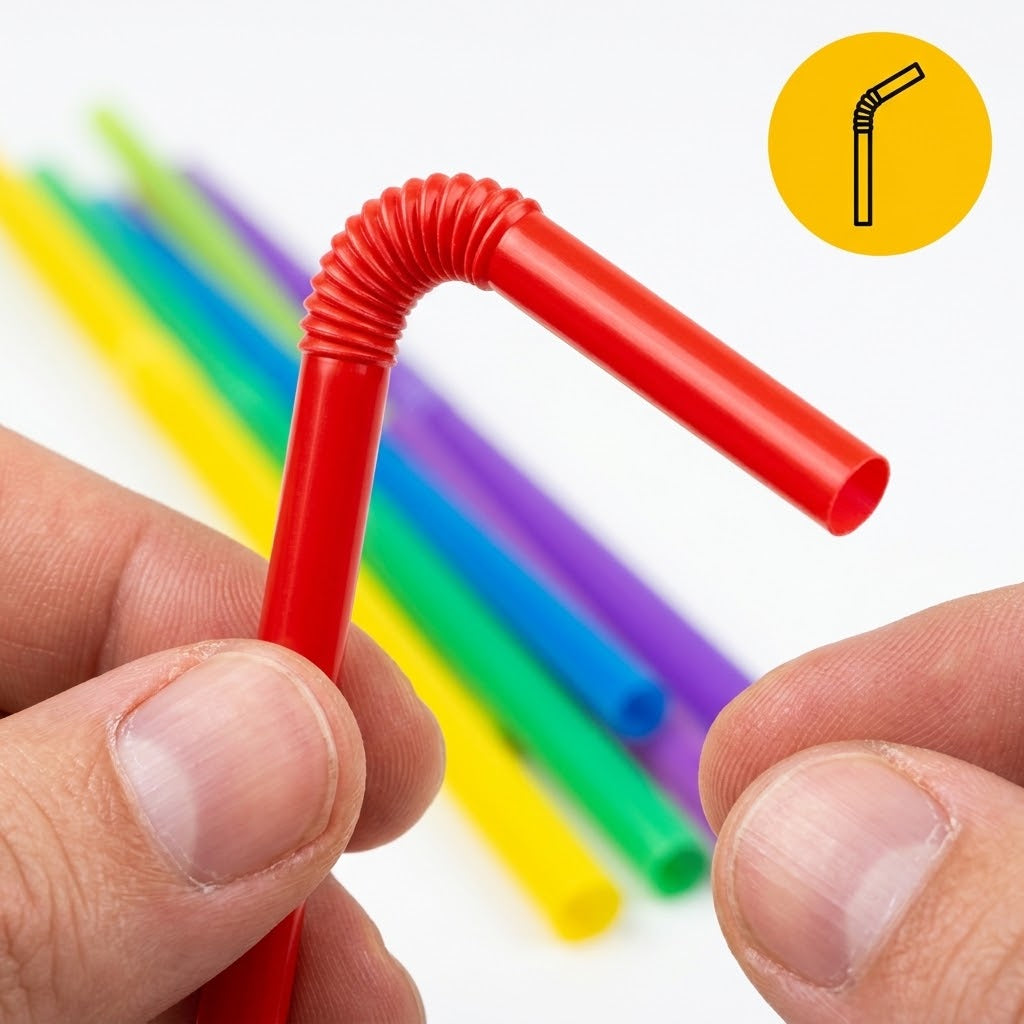 500x Plastsugerør - genanvendeligt sugerør multicolor - bøjekant 5x230mm - genanvendelig (europæisk standard EN12875-1 certificeret)
