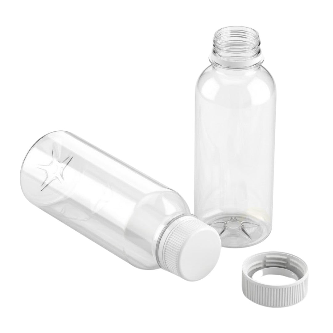 rPET-flaske 500ml med orange hætte | BPA-fri & fødevaresikker - 25 stk.
