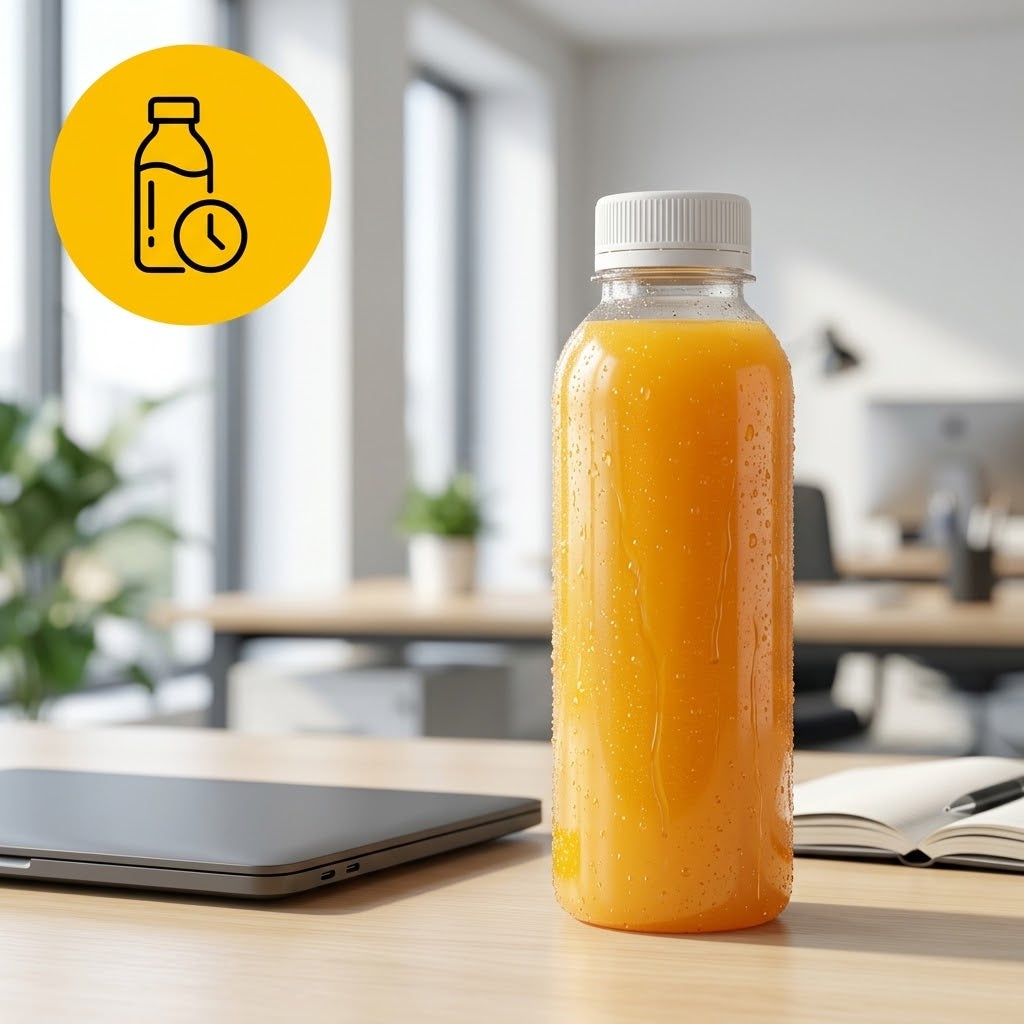 rPET-flaske 500ml med orange hætte | BPA-fri & fødevaresikker - 25 stk.