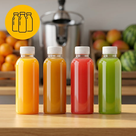 rPET-flaske 500ml med orange hætte | BPA-fri & fødevaresikker - 25 stk.