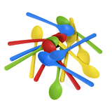 Farvede isskeer af plast, genanvendelige 175 mm - dessertskeer 50 stk.