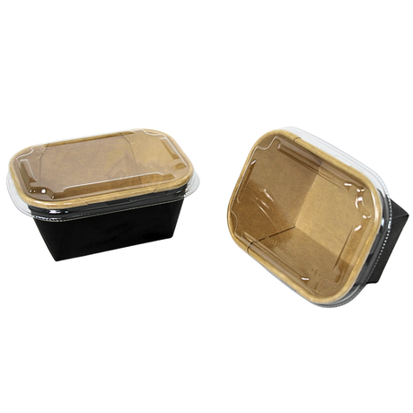 Kraft Salad Bowls with Lids 350ml - 50 Pieces