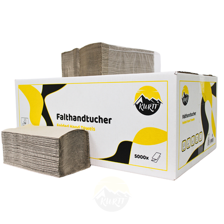 10,000 Paper towels 1-ply, gray 25 x 23 cm, Z-fold paper towels, paper towels