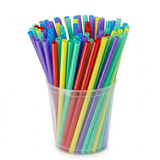 250x Robuste sugerør Multicolor lige PP plast genanvendelige (europæisk norm EN12875-1 certificeret)