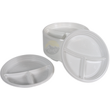 Plastplade Hvid 22 cm 3 rum - 100 stykker inkl. Sup