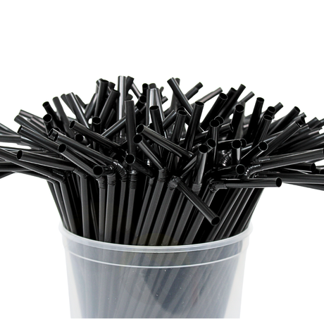 500x Plastiksugerør - genanvendeligt sugerør - bøjet kant 5x230mm - genanvendeligt (europæisk standard EN12875-1 certificeret)