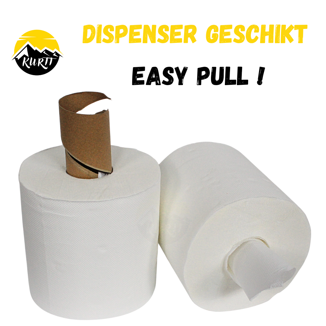 KURTT 12 rengøringsruller 2-lags (2 x 6 rengøringspapir), egnet til dispenser