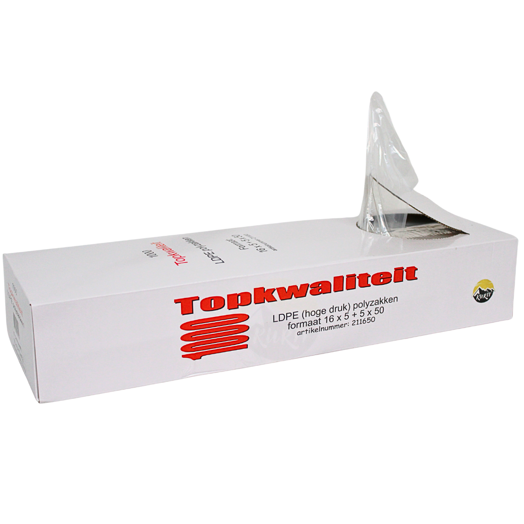 LDPE Polybags 16+2x5x50 - 1000 pieces
