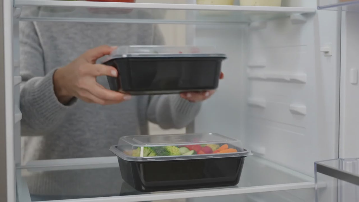 Mikrobølgebeholdere med sort låg