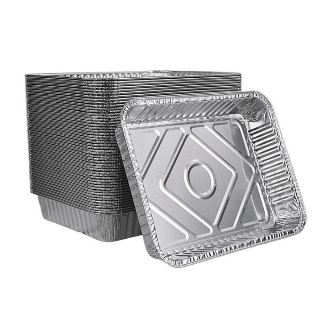 Aluminiumscontainere R879-930G udeladt med aluminiumslåg - 100 stykker