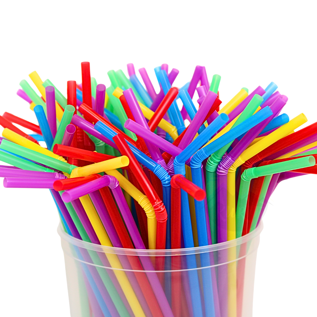 500x Plastiksugerør - genanvendeligt sugerør - bøjet kant 5x230mm - genanvendeligt (europæisk standard EN12875-1 certificeret)