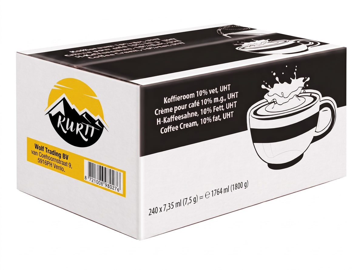 Doos met 240 koffiemelkcups van 7,5 gram
