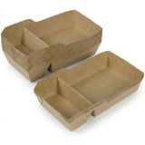 Kraft snackbakker A23 fedttætte – 142x65x35mm kraftpapir pommes frites-bakke engangs | 50/100/500 stk.