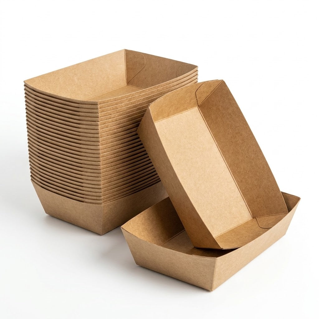 Snackbakker A9 - kraft, pommes frites-bakker, kraftpapir 115 x 67 x 40mm