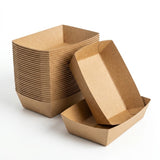 Kraft snackbakker fedttætte – Kraftpapir pommes frites-bakker engangs 7 størrelser | A7 t.o.m. A50 | 50/100/500 stk.
