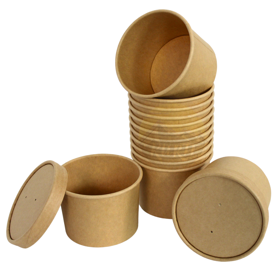 Suppe cup 12 oz kraft 350 ml - 100 stykker