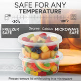 Microwave containers with lids Transparent 250ML ROUND - 100 pieces