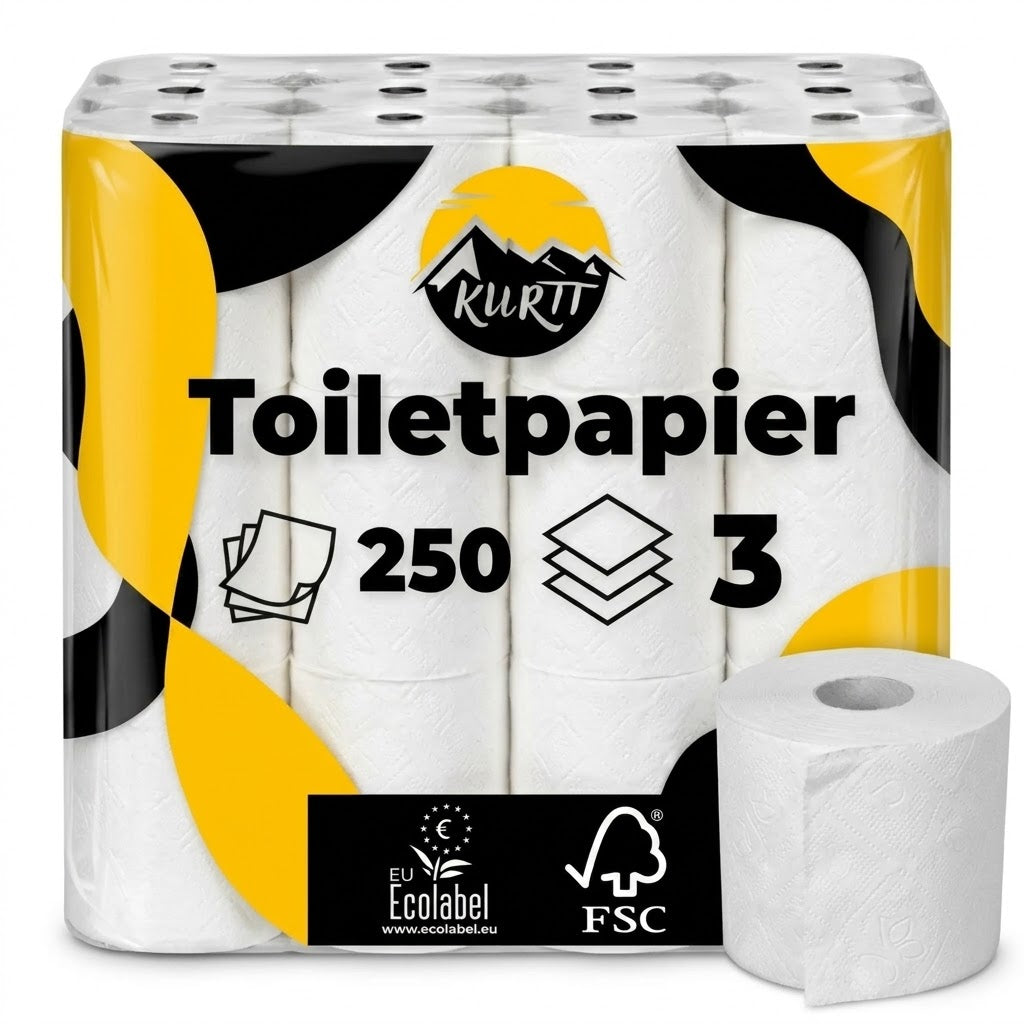 Toiletpapir 3-lags 250 ark eco – Blødt wc-papir cellulose