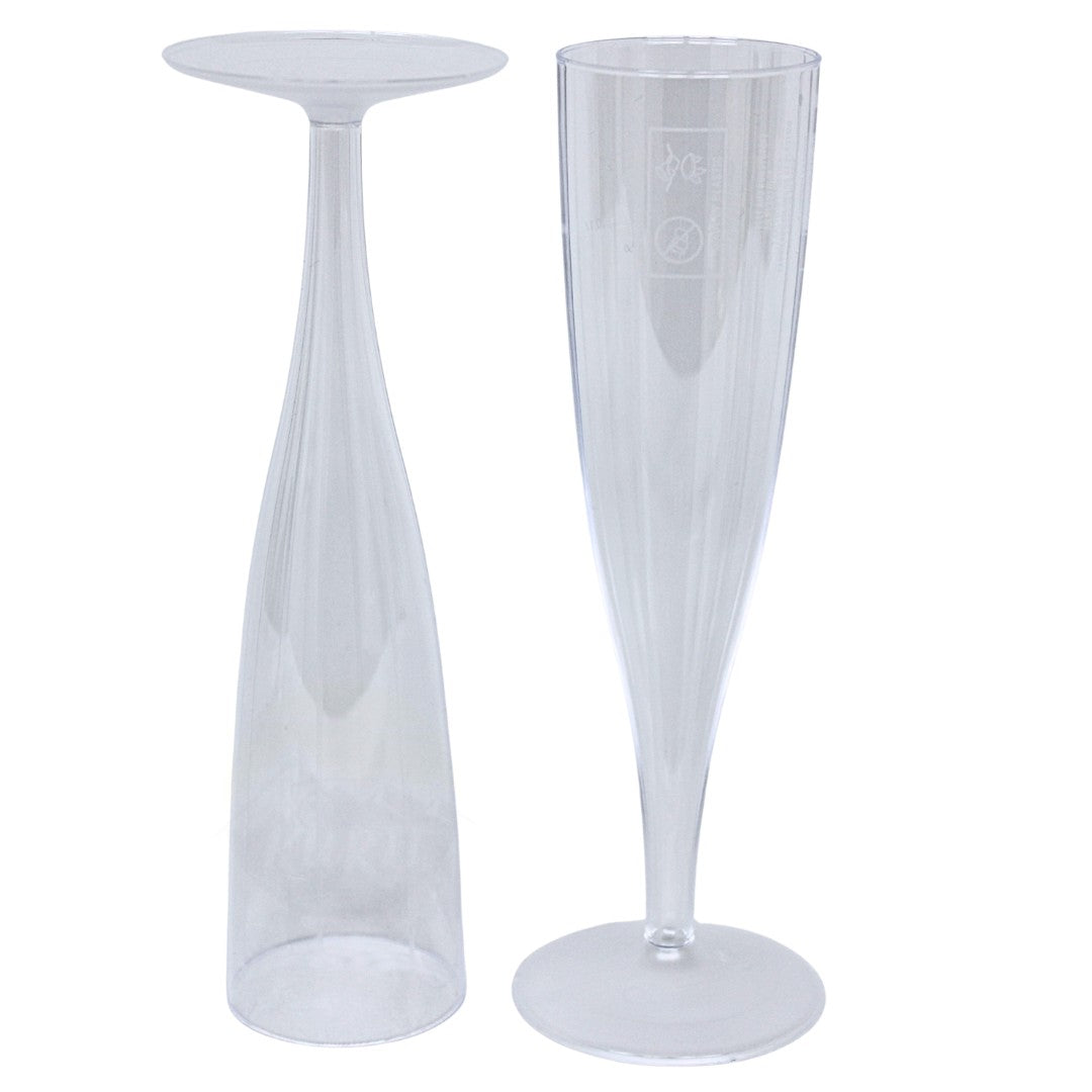 Champagneglas Plastic Hard PS 135ml - 10 stykker | Genanvendelig Plastic Champagne Flute Transparent Party Event