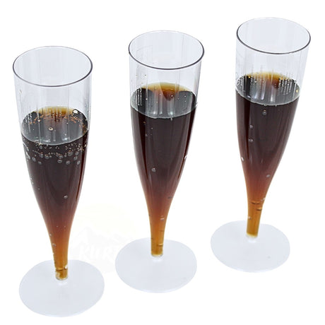 Champagneglas Plastic Hard PS 135ml - 10 stykker | Genanvendelig Plastic Champagne Flute Transparent Party Event