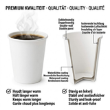 Hvide kaffebægre karton 180ml – 2500 stk. | Automatbæger 70mm | SUP-afgift inkluderet