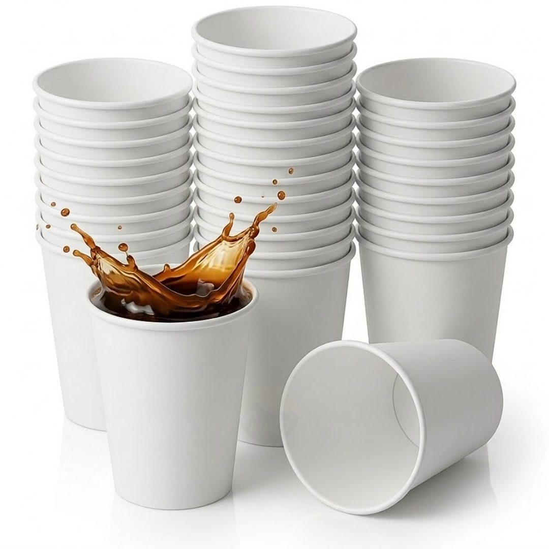 Hvide kaffebægre karton 180ml – 2500 stk. | Automatbæger 70mm | SUP-afgift inkluderet