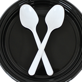 Plastic lepels (extra sterk) - herbruikbaar lepels Wit - 18cm