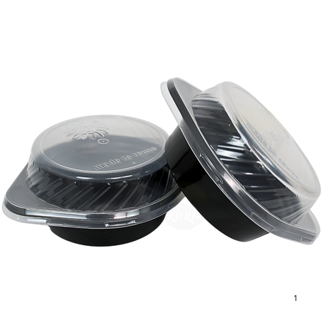 Suppeskåle med låg 500 ml plast - 12 stk. suppekopper til catering - sort