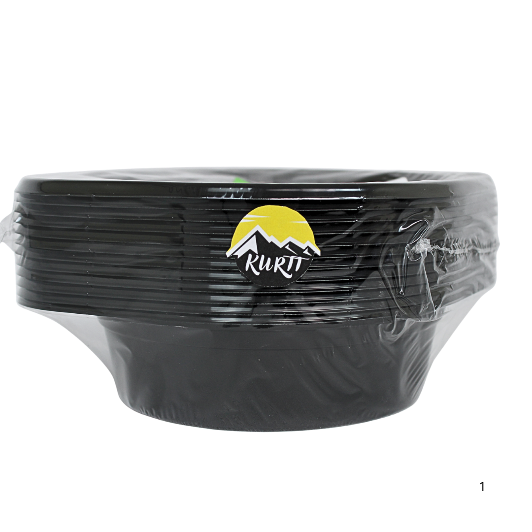 Suppeskåle 500 ml plast - 12 stk. suppekopper med ører - sort